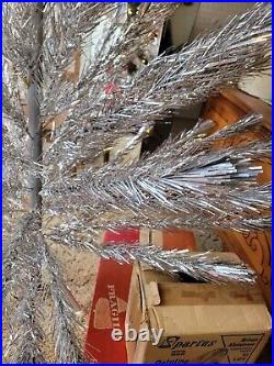 NEW VTG Peco 7 ft. ALUMINUM POM POM PINE CHRISTMAS TREE With BOX + color wheel