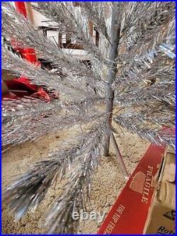 NEW VTG Peco 7 ft. ALUMINUM POM POM PINE CHRISTMAS TREE With BOX + color wheel