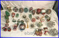 NICE lot 35 Vintage 1970s 1980s Sequin Bead CHRISTMAS Tree ORNAMENTS Handmade