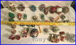 NICE lot 35 Vintage 1970s 1980s Sequin Bead CHRISTMAS Tree ORNAMENTS Handmade