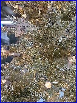 NWT Vickerman Christmas Tree Gold Dura-lit Tinsel Artificial Rare Metal 5yr Lite