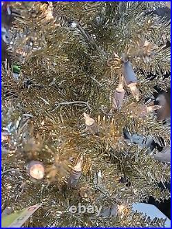 NWT Vickerman Christmas Tree Gold Dura-lit Tinsel Artificial Rare Metal 5yr Lite