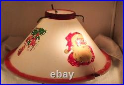 Noma Vintage Lighted Christmas Tree Stand Santas / Bells Graphics