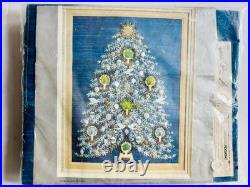 Nos Vtg 70's Paragon Needlecraft Christmas Tree Peace 6429 Crewel Embroidery Kit