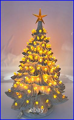 Nowell Mold Ceramic Lighted Christmas Tree Bird Lights 3 Piece VTG Retro 21x14