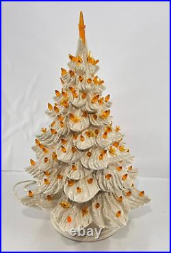 Nowell Mold Ceramic Lighted Christmas Tree Bird Lights 3 Piece VTG Retro 21x14