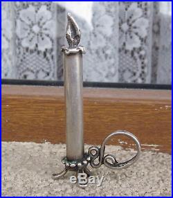 OLD VINTAGE signed STERLING SILVER CANDLE TOY DECORATION FOR CHRISTMAS TREE