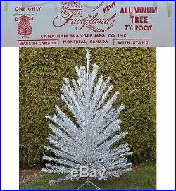 Old Vintage Aluminum Christmas TREE Canadian Spangle Fairyland 7.5' 121 branches