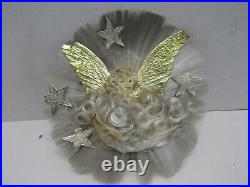 Old Vintage Die Cut Spun Angel Tree Topper Christmas Holiday Decoration