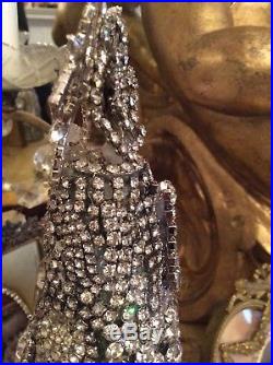 Ooak Rhinestone 11 Tree Vtg Rhinestones Christmas Tree jeweled hand made xmas