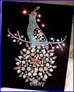 Ooak! Vintage Lighted Jewelry Christmas Partridge Bird In A Pear Tree Wall Art