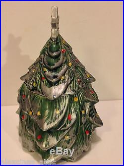 Original Authentic Vintage 1959 MCCOY Christmas Tree Cookie Jar Silver Star Snow