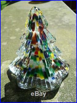 Original Vintage Art Glass Prestige Art Glass Christmas Tree Paperweight 4 #287