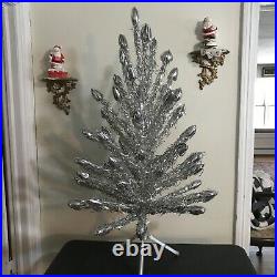 Original Vintage EVERGLEAM 58 Branch 4' ALUMINUM POM-POM CHRISTMAS TREE WithBox