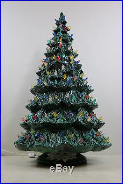 Original Vintage Huge XL Tall Ceramic Christmas Tree 28 Hundreds Of Lights