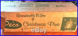 PECO 6' Aluminum vintage Christmas Tree in Original Box 46 branches w stand g