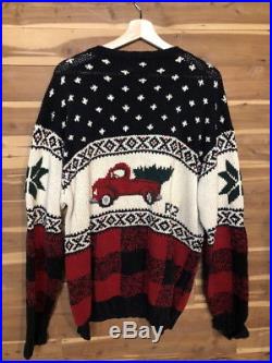 POLO RALPH LAUREN Vintage Sweater TRUCK/CHRISTMAS TREE RL 92 Fresh Prince XL