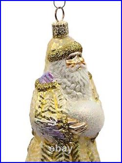 Patricia Breen Plumed Santa Claus Lavender Christmas Holiday Tree Ornament