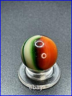 Peltier Christmas Tree Marble RARE Tan Base Burnt Christmas Tree Vintage Marbles