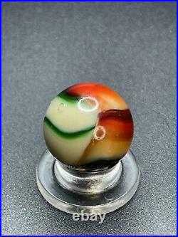 Peltier Christmas Tree Marble RARE Tan Base Burnt Christmas Tree Vintage Marbles