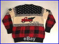 Polo Ralph Lauren Red Truck Tree Sweater 92 Carlton Rare Christmas Vintage