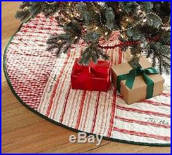 Pottery Barn nostalgic Patchwork quilt Christmas tree skirt NWT vintage