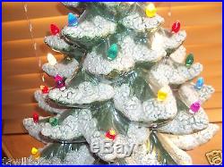 Prettiest VINTAGE Ceramic FLOCKED LIGHTS Christmas Tree On Ebay Huge 20 Musical