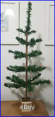 RARE ANTIQUE VINTAGE 1900 -1930's GOOSE FEATHER CHRISTMAS / XMAS TREE 27 / 68cm