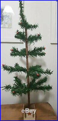 RARE ANTIQUE VINTAGE 1900 -1930's GOOSE FEATHER CHRISTMAS / XMAS TREE 27 / 68cm