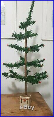 RARE ANTIQUE VINTAGE 1900 -1930's GOOSE FEATHER CHRISTMAS / XMAS TREE 27 / 68cm