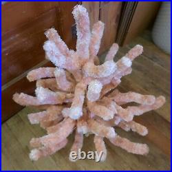 RARE ANTIQUE Vintage 1950 PINK CHENILLE BottleBrush CHRISTMAS TREE Pipe Cleaner