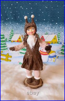 RARE Traditional Russian Vintage Style Cotton Doll Christmas Tree Toy Ornament