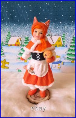 RARE Traditional Russian Vintage Style Cotton Doll Christmas Tree Toy Ornament