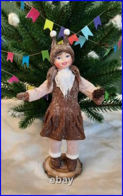 RARE Traditional Russian Vintage Style Cotton Doll Christmas Tree Toy Ornament