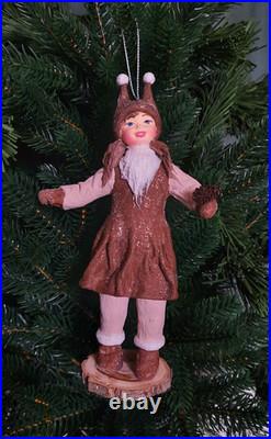 RARE Traditional Russian Vintage Style Cotton Doll Christmas Tree Toy Ornament