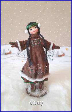 RARE Traditional Russian Vintage Style Cotton Doll Christmas Tree Toy Ornament RARE Traditional Russian Vintage Style Cotton Doll Christmas Tree Toy Ornament