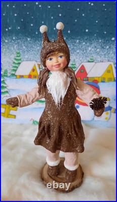 RARE Traditional Russian Vintage Style Cotton Doll Christmas Tree Toy Ornament