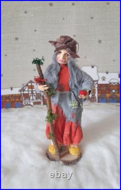 RARE Traditional Russian Vintage Style Cotton Doll Christmas Tree Toy Ornament