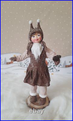 RARE Traditional Russian Vintage Style Cotton Doll Christmas Tree Toy Ornament