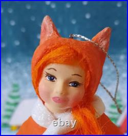 RARE Traditional Russian Vintage Style Cotton Doll Christmas Tree Toy Ornament