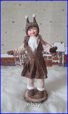 RARE Traditional Russian Vintage Style Cotton Doll Christmas Tree Toy Ornament
