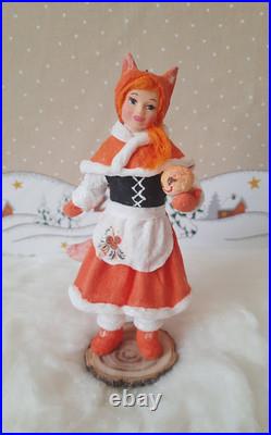 RARE Traditional Russian Vintage Style Cotton Doll Christmas Tree Toy Ornament