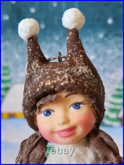 RARE Traditional Russian Vintage Style Cotton Doll Christmas Tree Toy Ornament