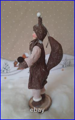 RARE Traditional Russian Vintage Style Cotton Doll Christmas Tree Toy Ornament