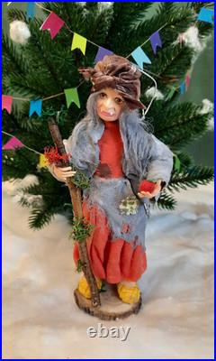 RARE Traditional Russian Vintage Style Cotton Doll Christmas Tree Toy Ornament