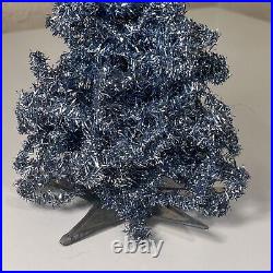 RARE Unique 1940s 1950s Blue Vintage Wired Tinsel Christmas Tree Star Base 12