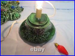 RARE VINTAGE 16 CERAMIC LIGHTED CHRISTMAS TREE WithBIRD ORNAMENTS LG STAR TOP