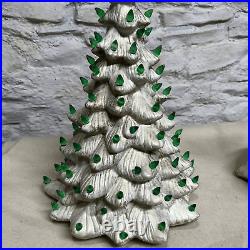 RARE VINTAGE 18 CERAMIC CHRISTMAS TREE White Textured Ceramic With Star