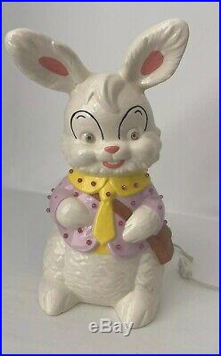 RARE VTG 70s Ceramic EASTER Bunny Rabbit Mold Light up, like Christmas tree