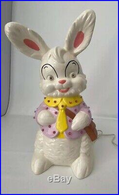 RARE VTG 70s Ceramic EASTER Bunny Rabbit Mold Light up, like Christmas tree